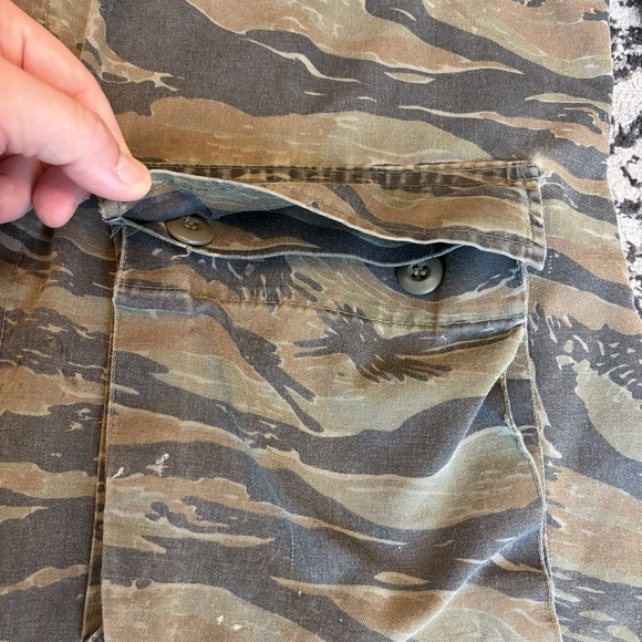 80s Tiger Stripe Camo Military Field Jacket Men's Medium Green Camouflage VTG - Picture 4 of 11